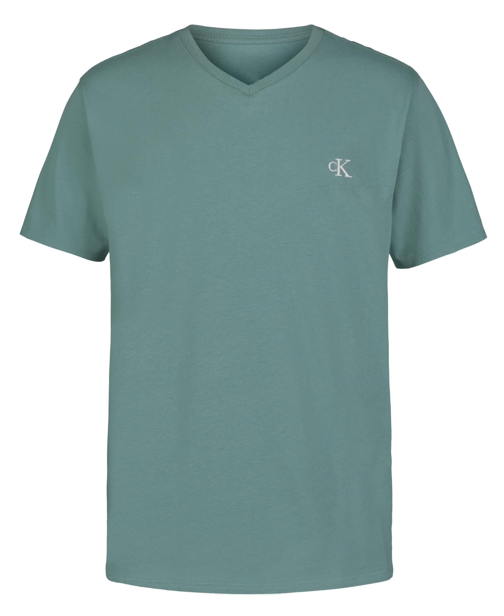 Calvin Klein Boys' Short Sleeve Solid V-Neck T-Shirt, Soft, Comfortable, Relaxed Fit